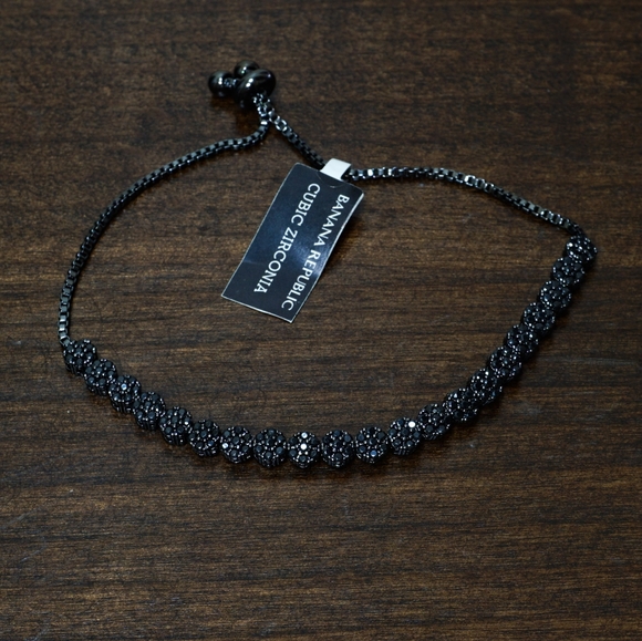 Banana Republic Black Cubic Zirconia Cinch Bracelet - Picture 2 of 4
